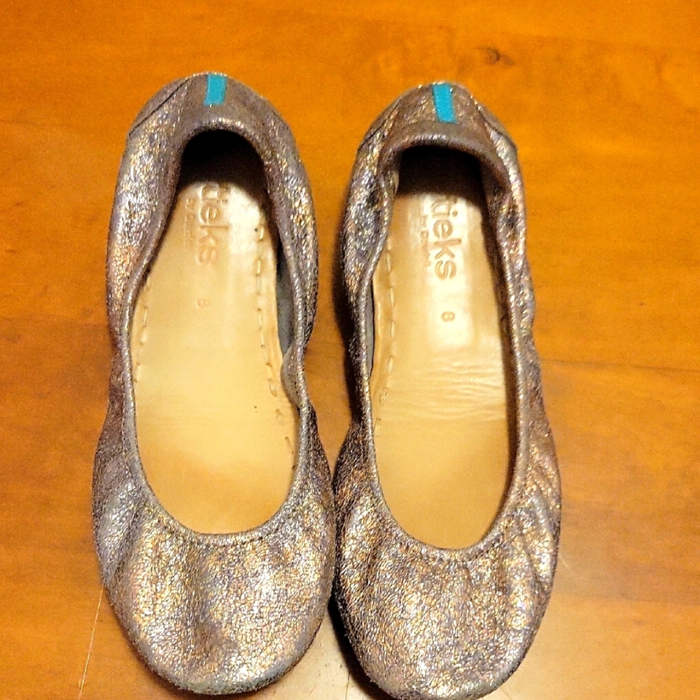 Tieks Rose Gold Metallic Ballet Flats Size 8